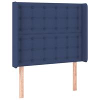 Hoofdbord LED 147x16x118/128 cm stof blauw - thumbnail