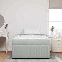 Bedframe met matras met matras Lichtgrijs 120 x 190 cm Fluweel - thumbnail