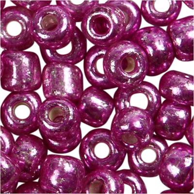 Creativ Company Rocailles, d 3 mm, afm 8/0 , gatgrootte 0,6-1,0 mm, metallic paars, 25 gr/ 1 doos - thumbnail