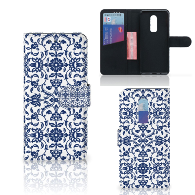 OnePlus 6 Hoesje Flower Blue OnePlus 6 Hoesje Flower Blue