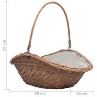 Houtmand met handvat 60x44x55 cm natuurlijk wilgenhout - thumbnail