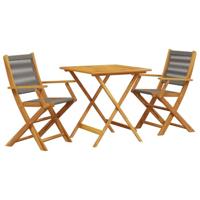 3-delige Bistroset polypropeen en massief hout grijs - thumbnail