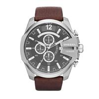 Diesel Mega Chief chronograaf grijze wijzerplaat Heren horloge DZ4290 - thumbnail