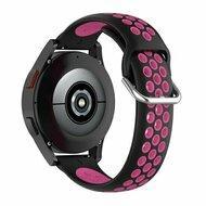 By Qubix - Siliconen sportbandje met gesp - Zwart + roze - Compatible met Xiaomi Mi Watch/Compatible met Xiaomi Watch 2 / Compatible met Xiaomi Watch S1 / S2 / S3 / S4 - Compatible Xiaomi bandje - thumbnail