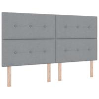 LED Hoofdbord met LED-striplichten Lichtgrijs 180 cm Polyester - thumbnail