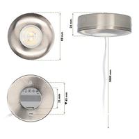 Set van 6 Pavo - Platte LED opbouwspots 23mm - 3W 300lm - 2700K - Dimbaar - Rond - IP44 - RVS - thumbnail