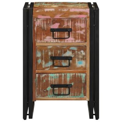 Nachtkastje Multikleur 40 x 35 x 50 cm massief gerecycled hout