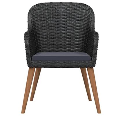 7-delige Tuinset met kussens zwart