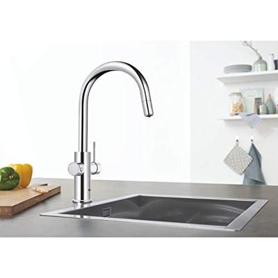 GROHE Blue Home Keukenkraan - uittrekbare c uitloop - 1 gats - filterfunctie - plat licht en bruisend water - chroom 31541000 GROHE Blue Home Keukenkraan - uittrekbare c uitloop - 1 gats - filterfunctie - plat licht en bruisend water - chroom 31541000