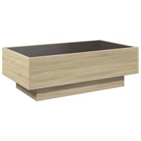 Salontafel met LED 90x50x30 cm bewerkt hout sonoma eikenkleurig - thumbnail