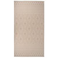 VidaXL Buitenkleed met patroon platgeweven 80x150 cm bruin - thumbnail