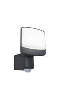 Grote donkergrijze wandlamp met PIR sensor en LED lichtbron (5000K Helder wit) &apos;Lutec Sunshine&apos; - thumbnail