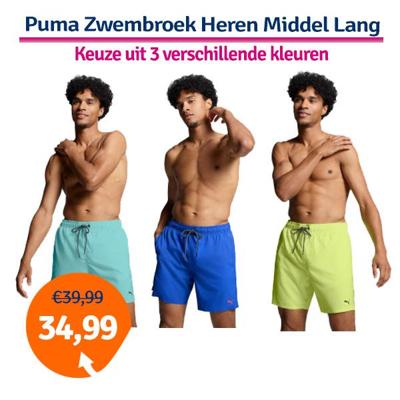 Puma Zwembroek Heren Middel Lang Fast Yellow-M