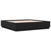 Bedframe massief hout zwart 200x200 cm - thumbnail