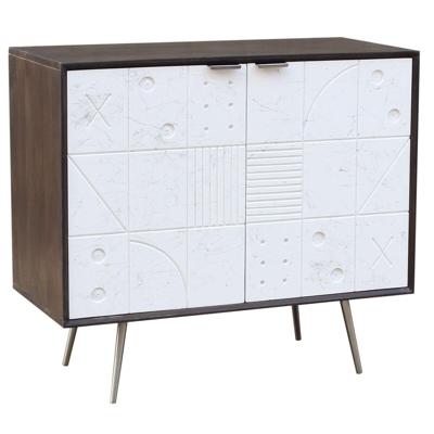Dressoir DKD Home Decor Wit Bruin Metaal Mangohout 90 x 43 x 80 cm