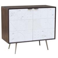 Dressoir DKD Home Decor Wit Bruin Metaal Mangohout 90 x 43 x 80 cm - thumbnail