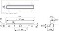 Easy Drain Compact TAF afvoergoot enkele plaat 70cm 30mm met Zero design rooster RVS edcomtaf700-30 - thumbnail