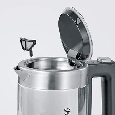 Severin 3472 Waterkoker Snoerloos, Oververhittingsbeveiliging Aantal/Volume: 0.5 l RVS (geborsteld), Zwart