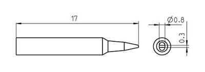 Weller RTP 008 S Soldeerpunt Beitelvorm Grootte soldeerpunt 0.8 mm Lengte soldeerpunt: 17 mm Inhoud: 1 stuk(s)
