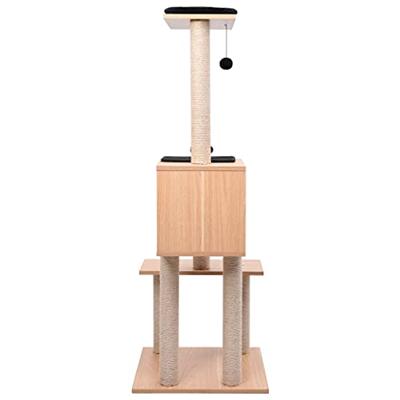 VidaXL Kattenkrabpaal met sisal krabmat 129 cm