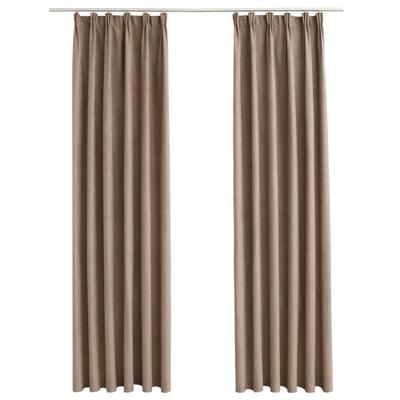 VidaXL Gordijnen verduisterend met haken 2 st 140x175 cm taupe