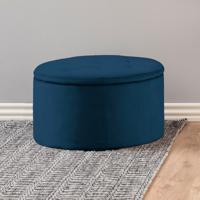 Bendt Poef 'Elith' Velvet, kleur Navy Blue - thumbnail