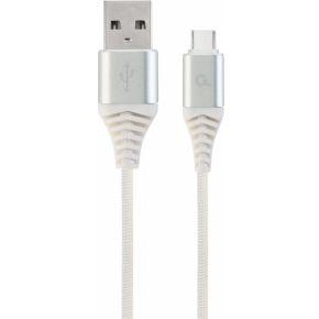 Gembird CC-USB2B-AMCM-1M-BW2 USB 2.0 kabel (USB A USB C, 1,8 m) zilver/wit