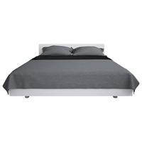 VidaXL Bedsprei dubbelzijdig 230x260 cm quilt grijs en zwart - thumbnail