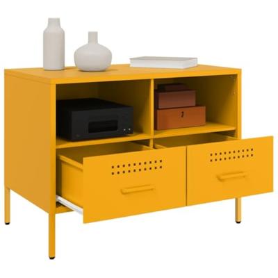 Tv-meubel 68x39x50,5 cm staal mosterdgeel