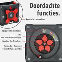 Brennenstuhl Professional Bouwplaats kabelhaspel met Powerblock | KC 3200 5 | IP44 | 33+5m | H07RN-F 3G2.5 - 9212380110 - thumbnail