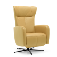 Relaxstoel Sorisso Geel Leer - thumbnail