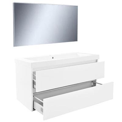 Badkamermeubel Wiesbaden Vision 100x46 Wit (2 laden) Badkamermeubel Wiesbaden Vision 100x46 Wit (2 laden)