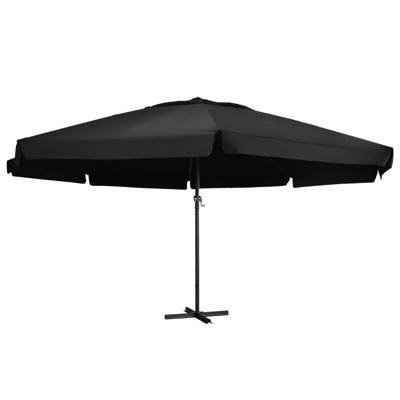 VidaXL Parasol met aluminium paal 600 cm zwart