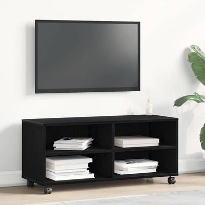 TV-kast Zwart 90 x 35 x 35 cm Bewerkt hout