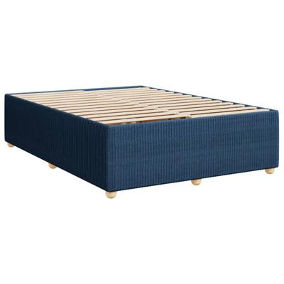 Boxspring met matras stof blauw 140x190 cm