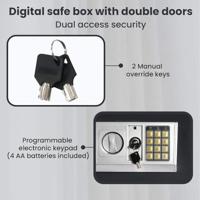 VidaXL Digitale kluis met slot donkergrijs 35 x 31 x 80 cm staal - thumbnail