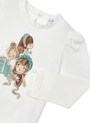 Mayoral Meisjes shirt lange mouw - Nude-jade