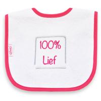 Funnies slabber 100% lief junior 40 cm katoen wit/roze - thumbnail