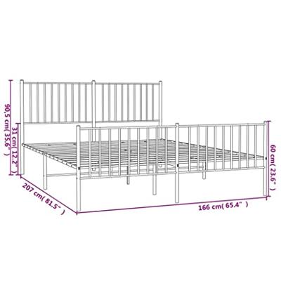 Bedframe met hoofd- en voeteneinde metaal wit 160x200 cm