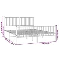 Bedframe met hoofd- en voeteneinde metaal wit 160x200 cm - thumbnail