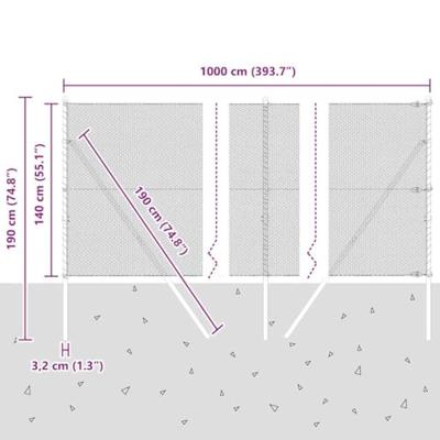 VidaXL Afrasteringspaal zilver 10 x 1,4 m (13 mm gaas) staal VidaXL Afrasteringspaal zilver 10 x 1,4 m (13 mm gaas) staal