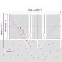 VidaXL Afrasteringspaal grijs 10 x 1,4 m (13 mm gaas) staal en pvc - thumbnail