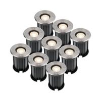 Set van 9 Maisy LED Grondspot - Dimbaar - Rond - Ø12cm - GU10 - 4 Watt 345 Lumen - 4000K neutraal wit - RVS - IP67 waterdicht - Tuinspot - Oprit - thumbnail