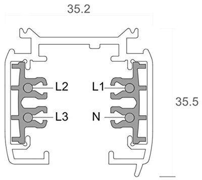 Deko Light 710005 D Line Aufbaustromschiene 2m 230V-railsysteemcomponenten Stroomrail 3-fasig Zwart