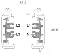 Deko Light 710005 D Line Aufbaustromschiene 2m 230V-railsysteemcomponenten Stroomrail 3-fasig Zwart - thumbnail