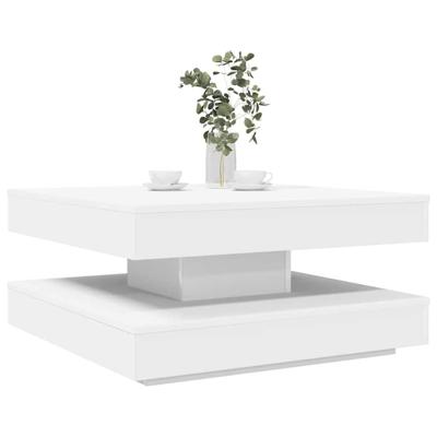Salontafel 360 graden draaibaar 70x70x34,5 cm wit