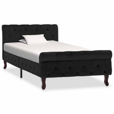 VidaXL Bedframe fluweel zwart 90x200 cm