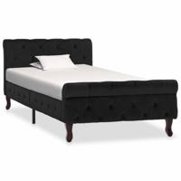 Bedframe fluweel zwart 90x200 cm - thumbnail