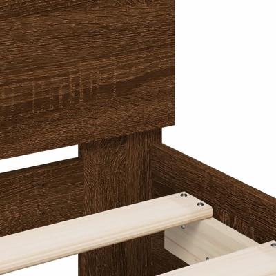 Bedframe met hoofdeinde bruin eikenkleur 120x190 cm - thumbnail