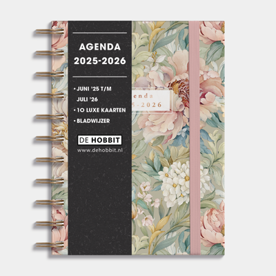 A6 Ringband Agenda 2025-2026 Vintage Bloemen A6 Ringband Agenda 2025-2026 Vintage Bloemen